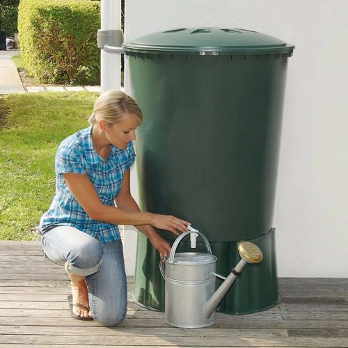 Round Green Water Butt