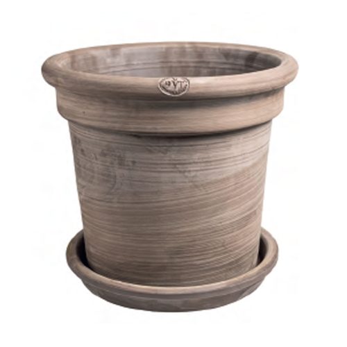 Pietrantiqua Tuscan Tall Cylinder With Saucer